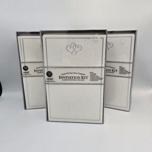 Two Hearts Invitation DIY Kit & Envelopes Printable Wedding 150 Total New In Box